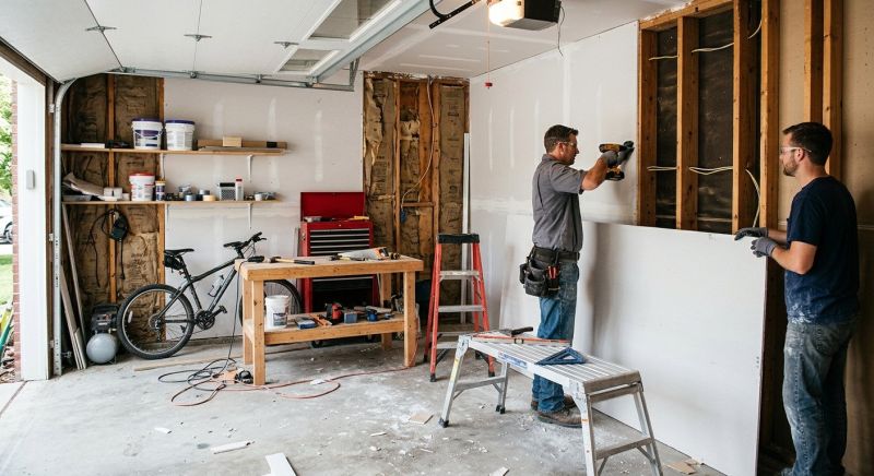 Garage Drywall Replacement in Kansas City, KS